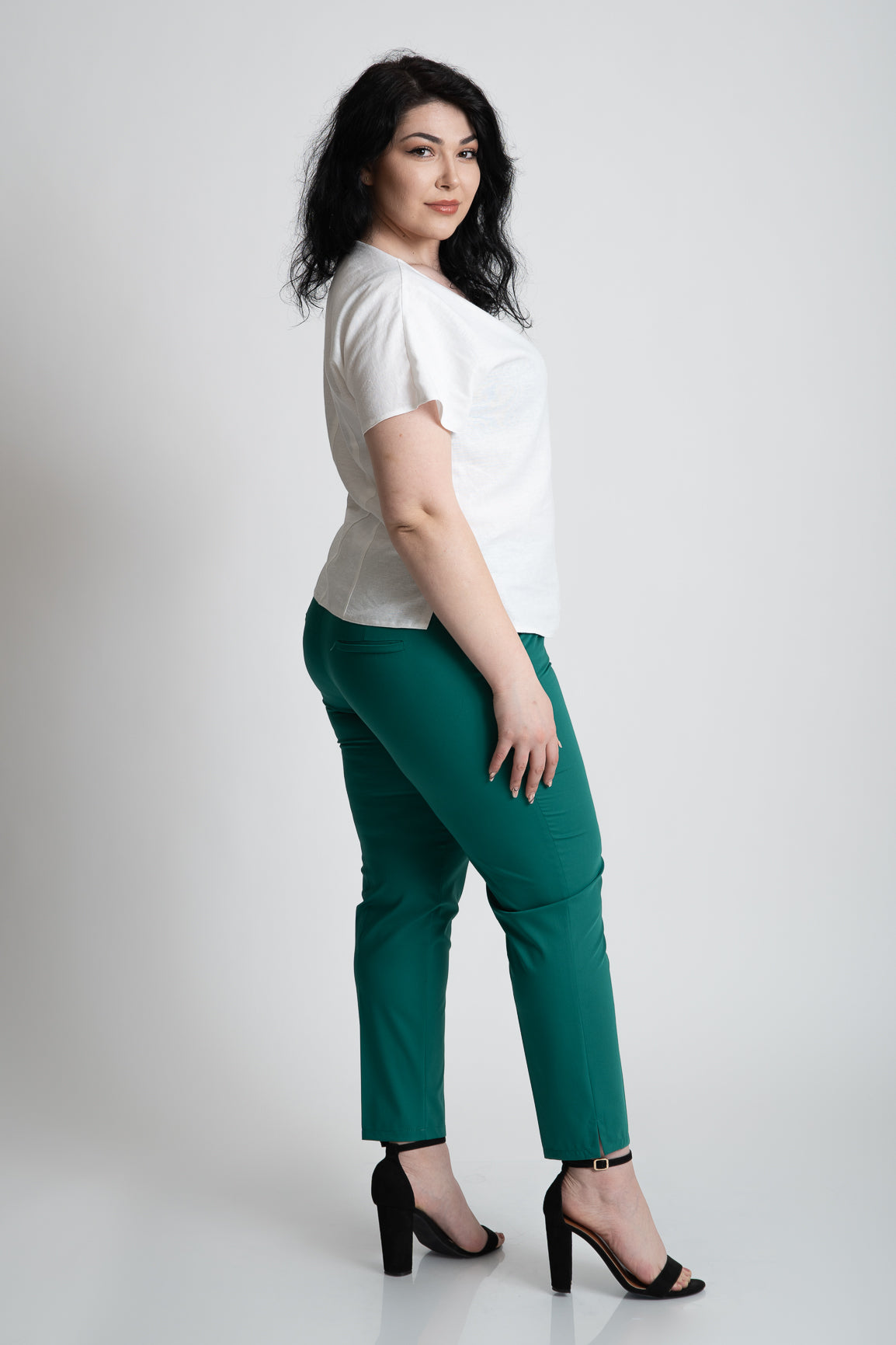 Pantaloni dama marimi mari verde