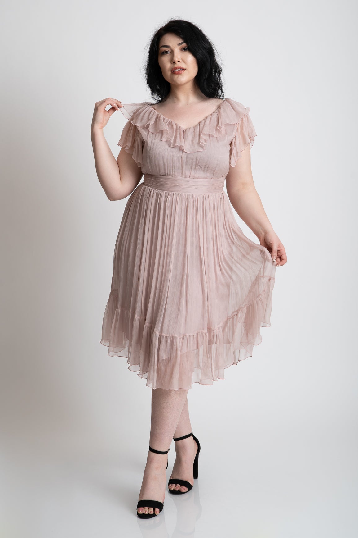 Rochie din matase, marimi mari