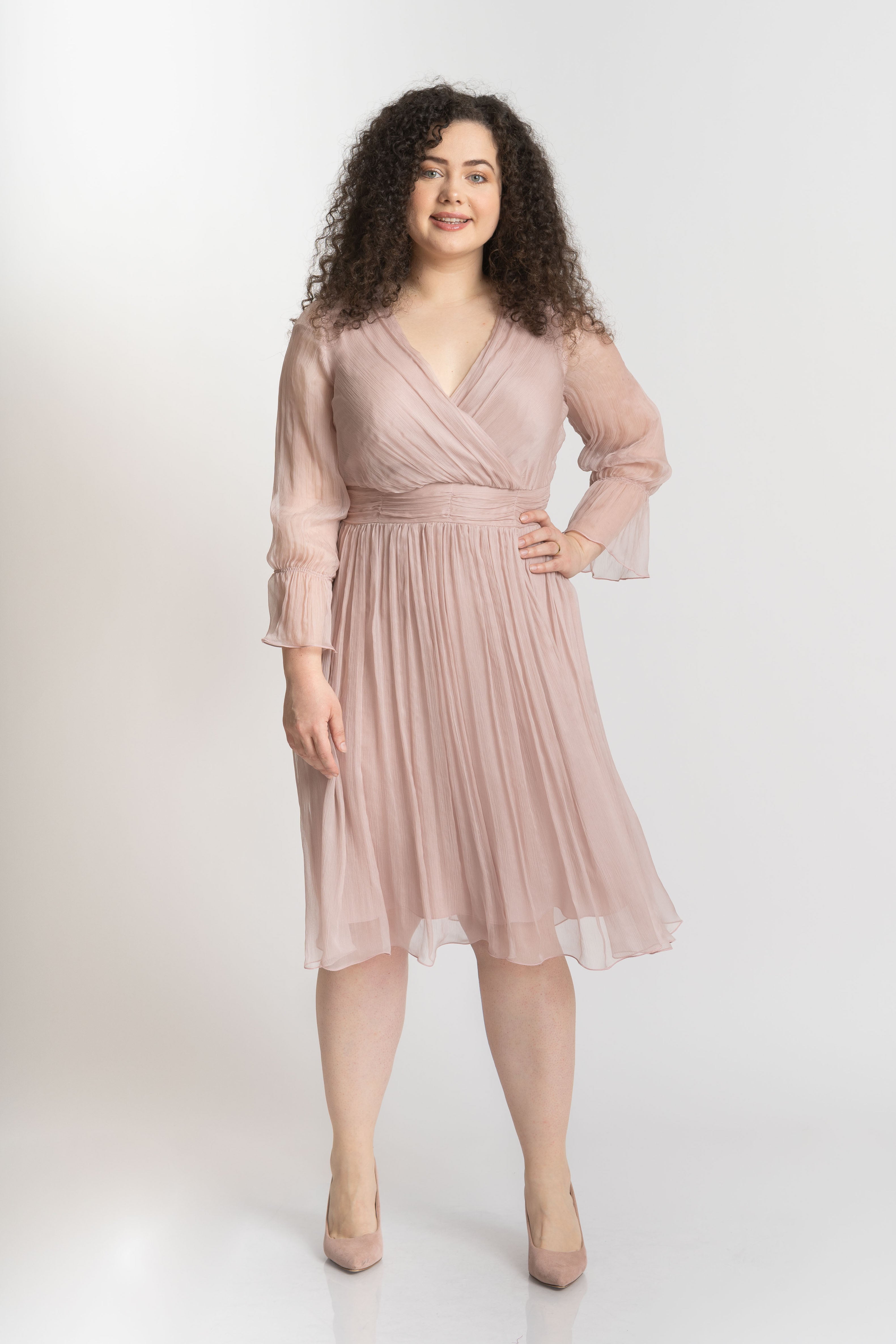 Rochie din matase roz