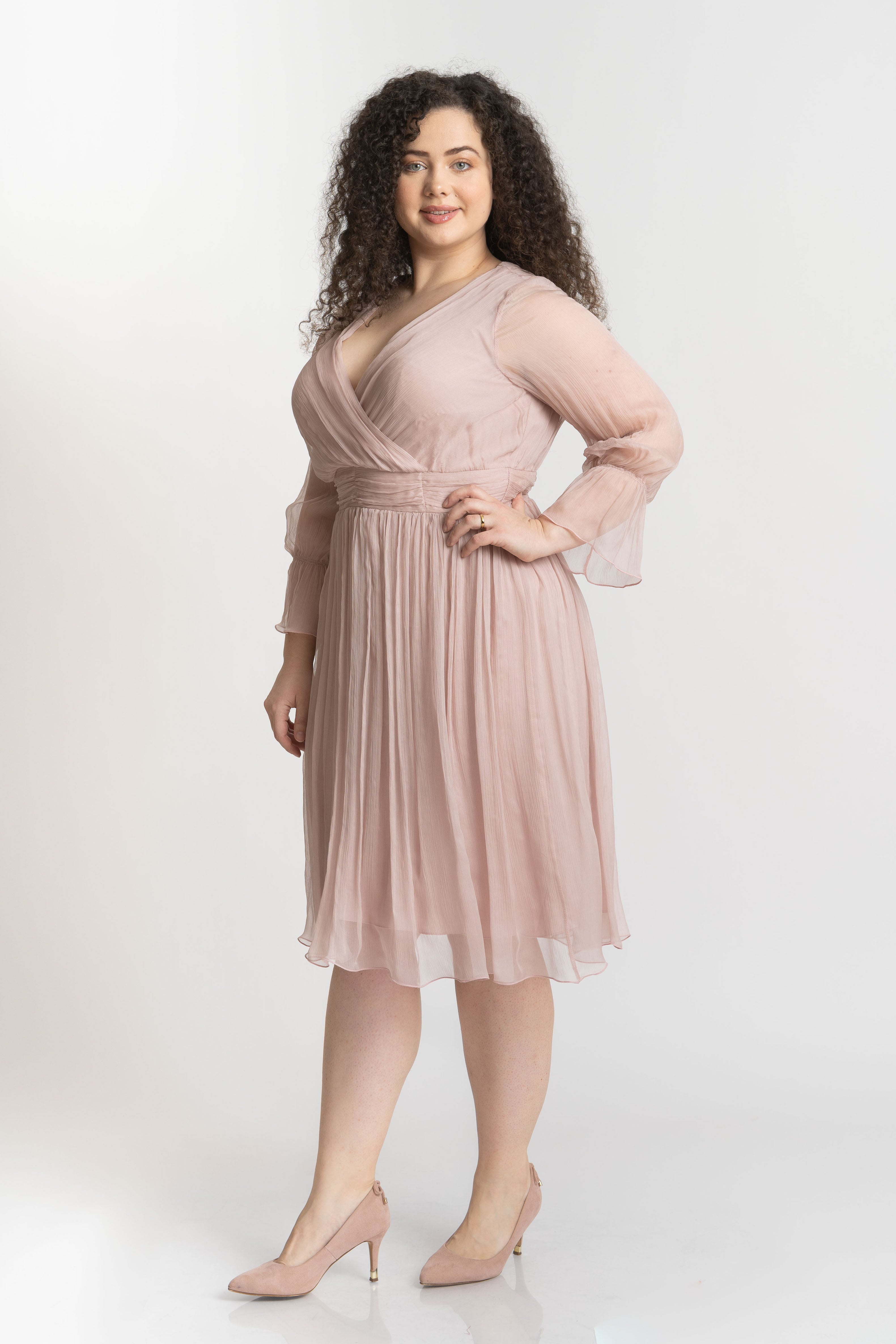 Rochie din matase, roz