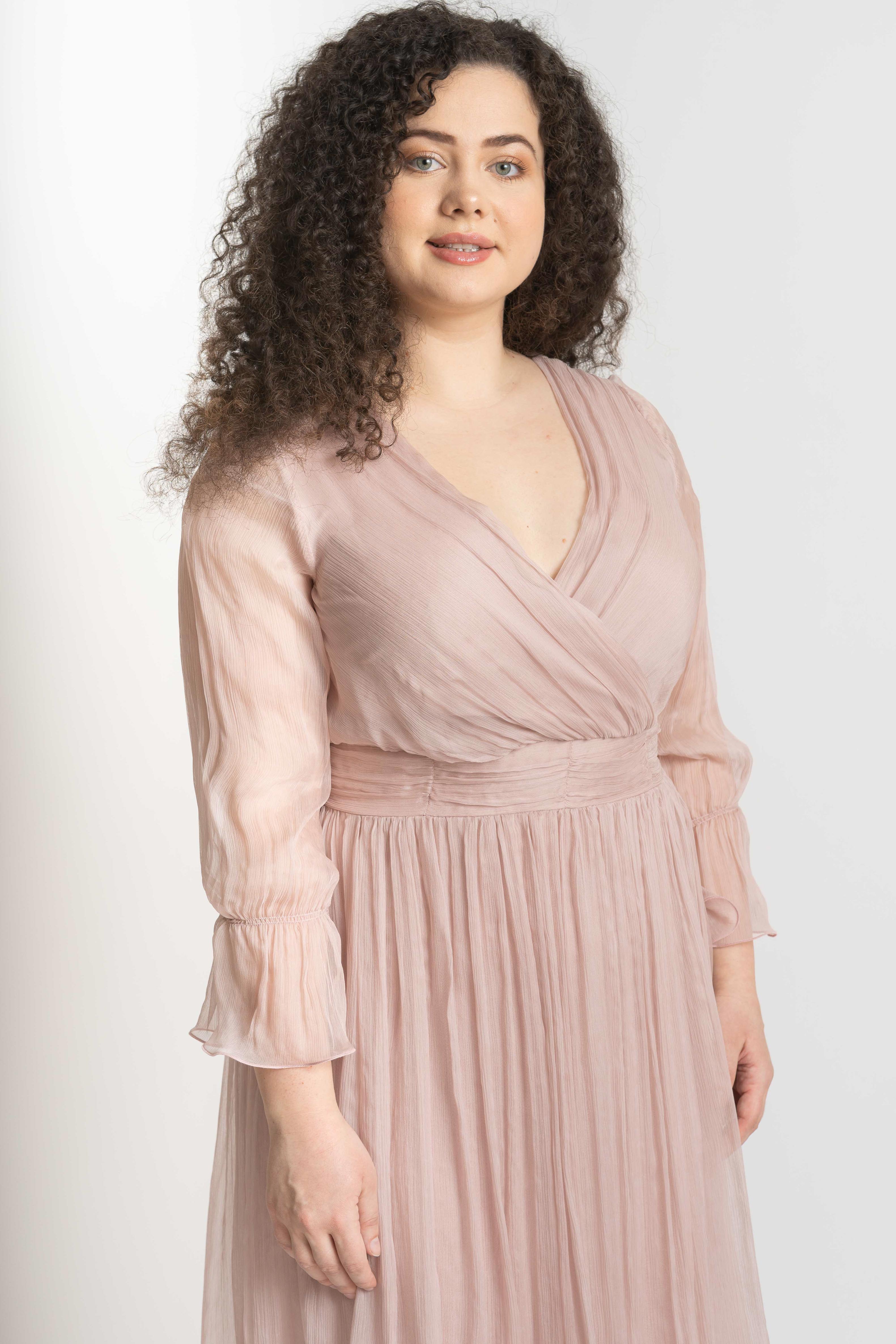 Rochie din matase, roz