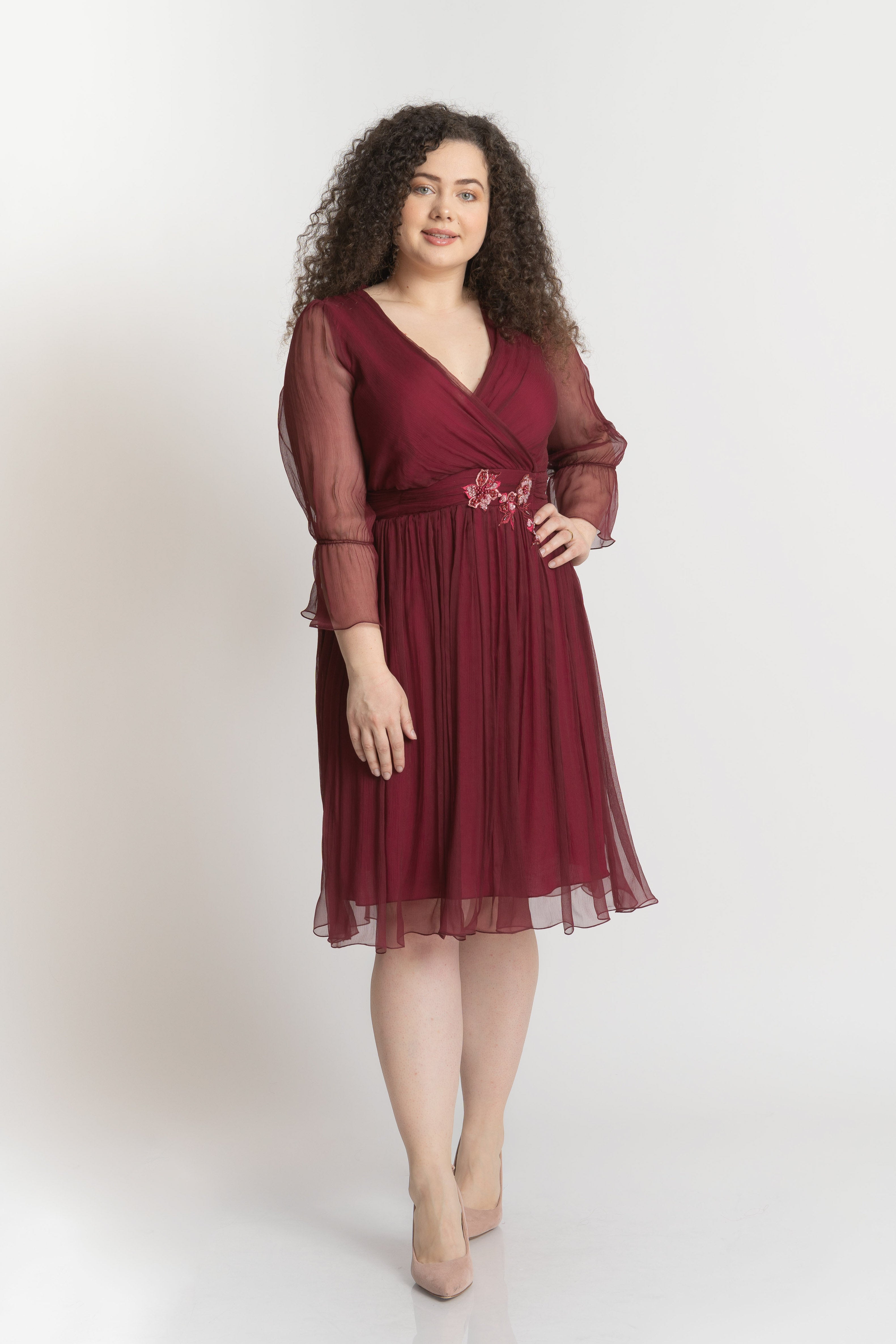 Rochie din matase grena xxl