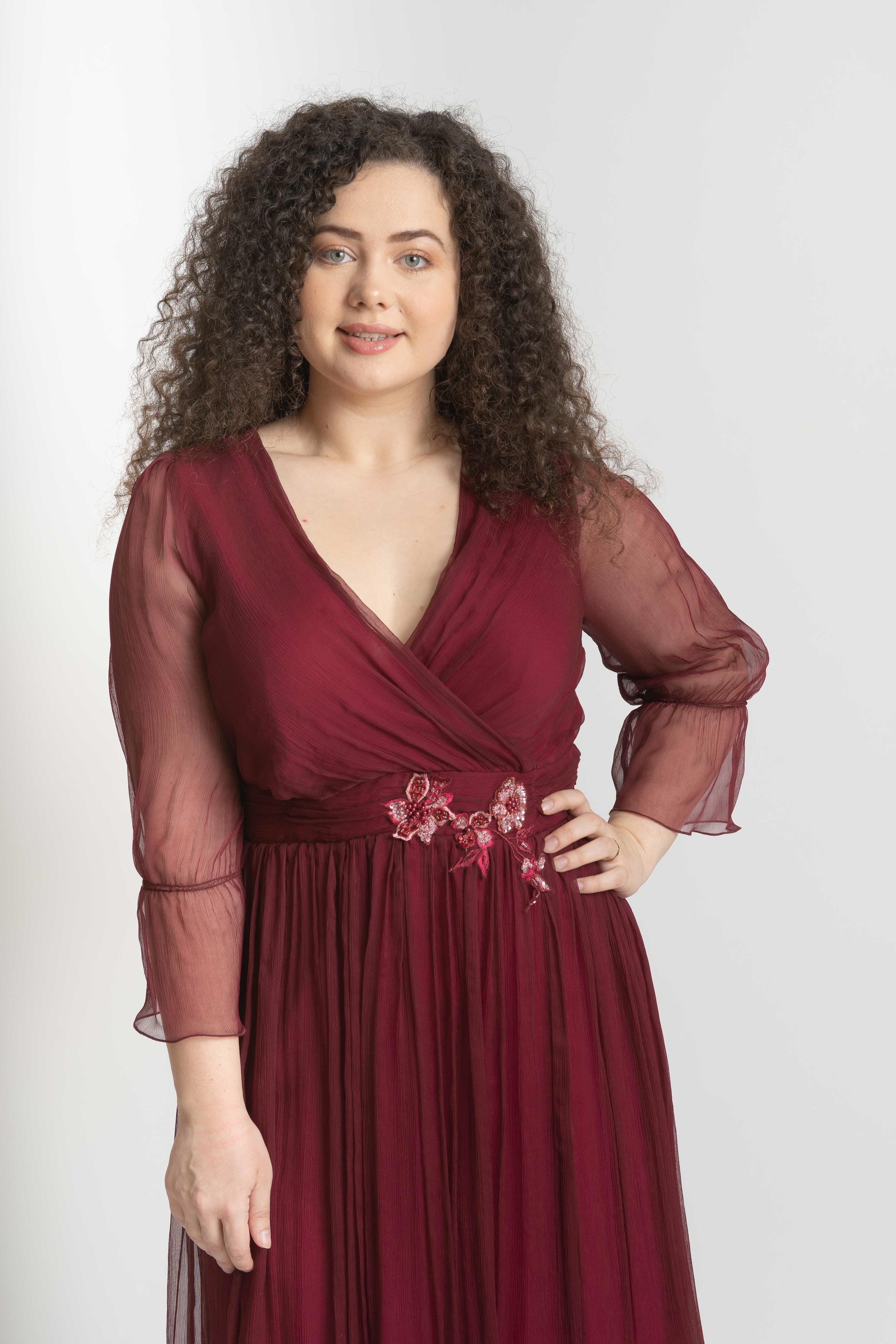 Rochie din matase grena xxl