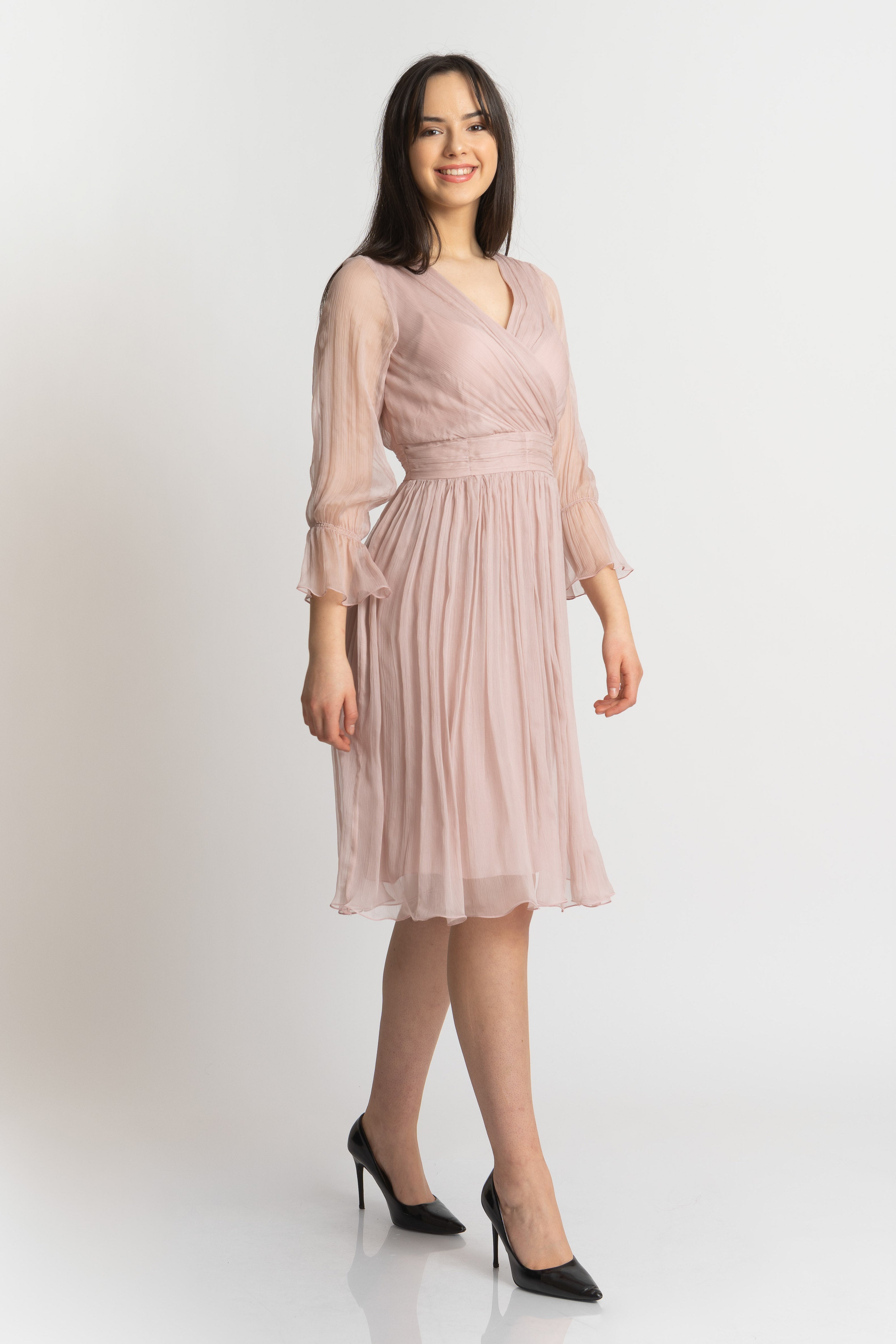 Rochie din matase roz