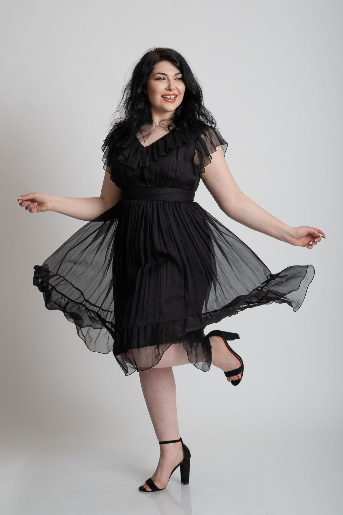 Rochie din matase, negra