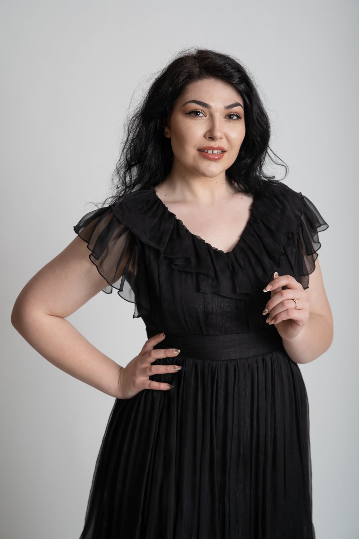 Rochie din matase, neagra
