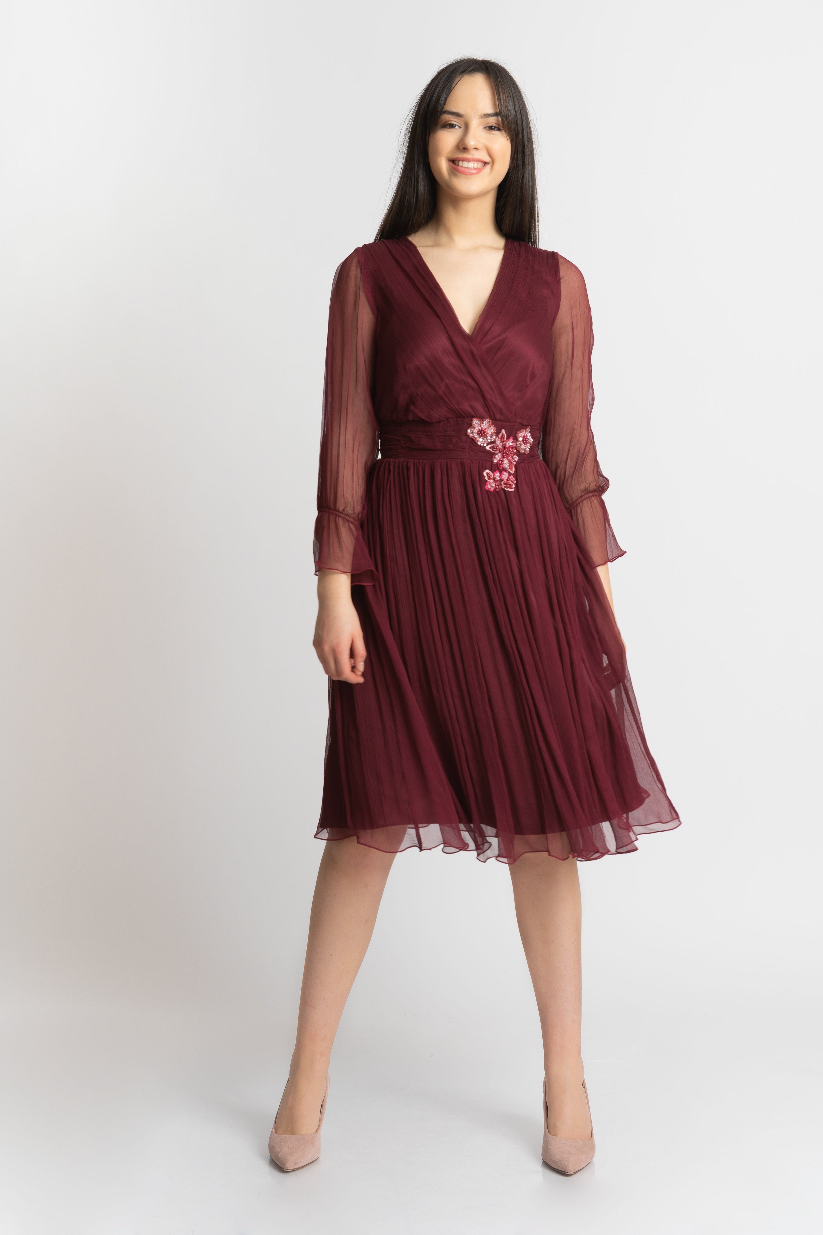 Rochie din matase grena xxl