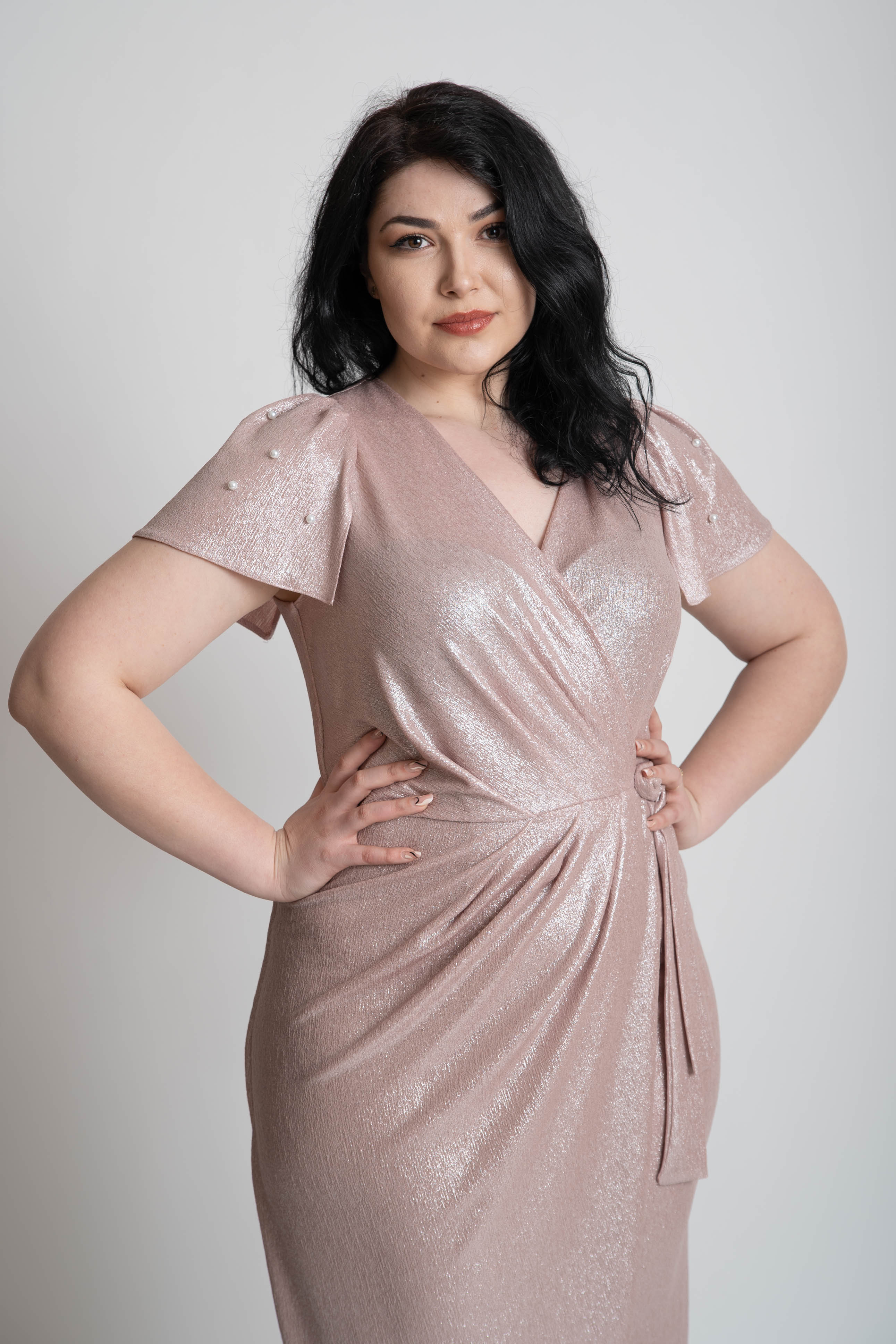 Rochie plus size roz ocazie