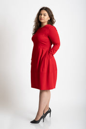 Rochie cu buzunare rosie