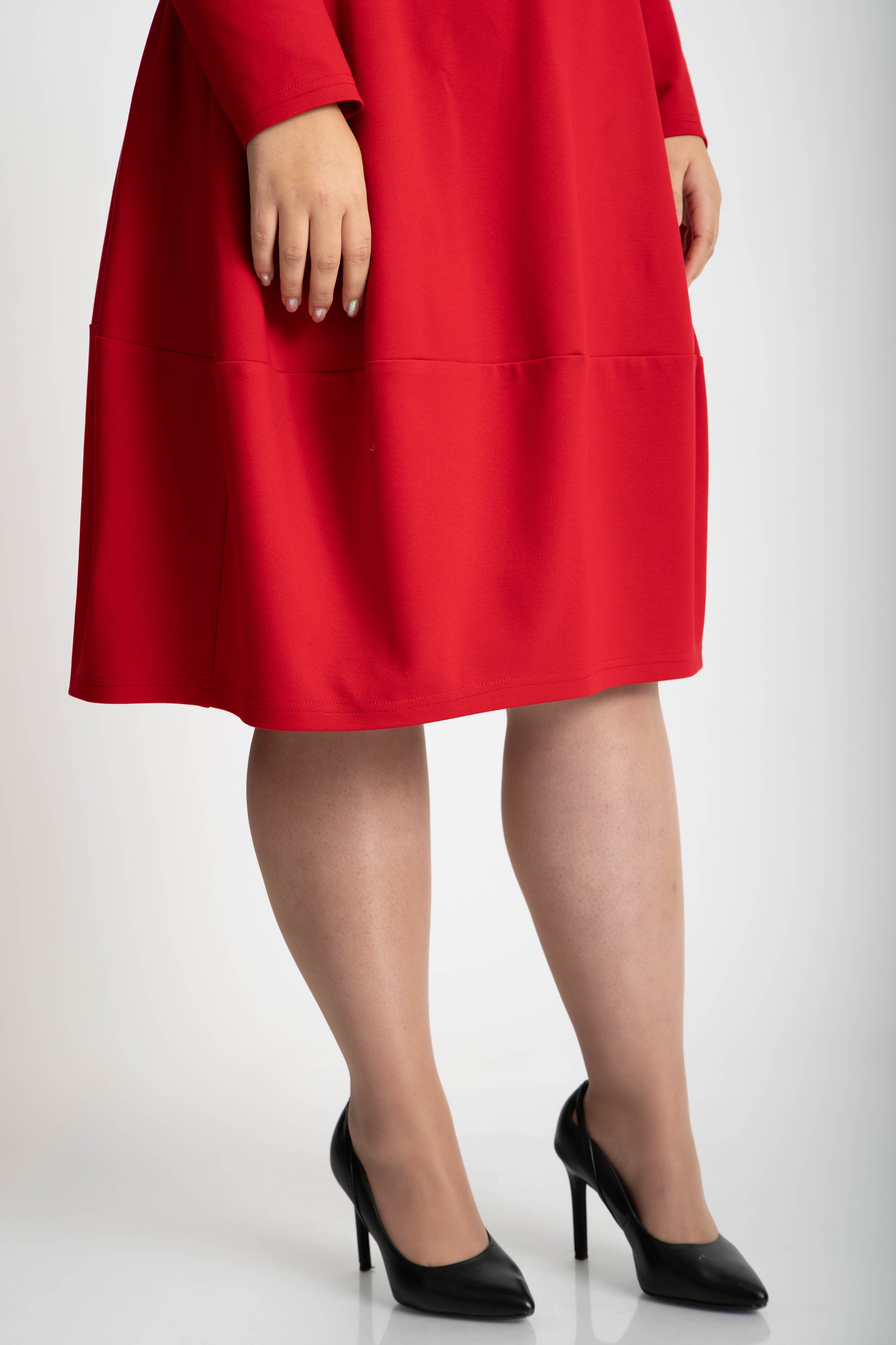 Rochie cu buzunare rosie