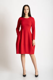 Rochie cu buzunare rosie