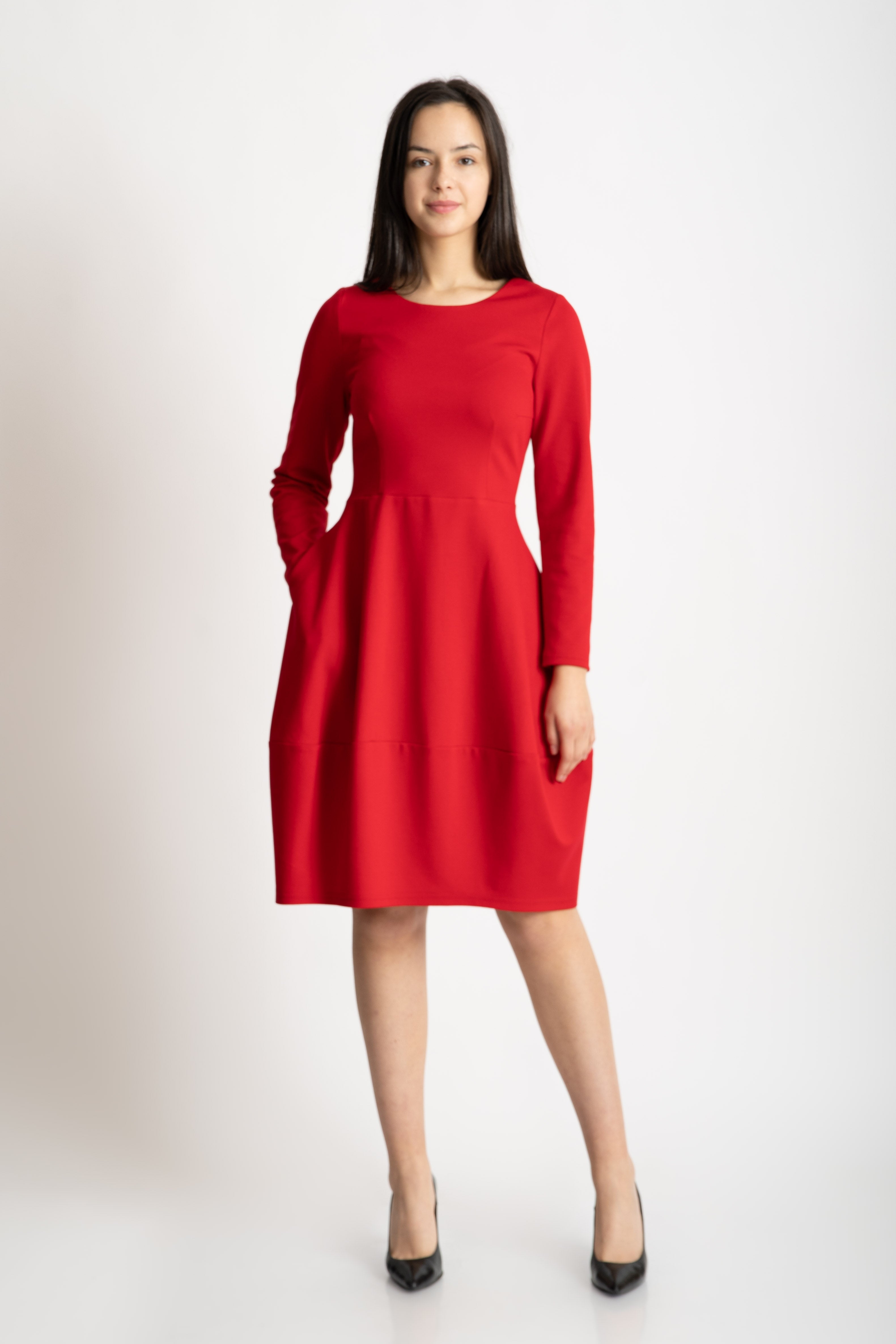 Rochie cu buzunare rosie