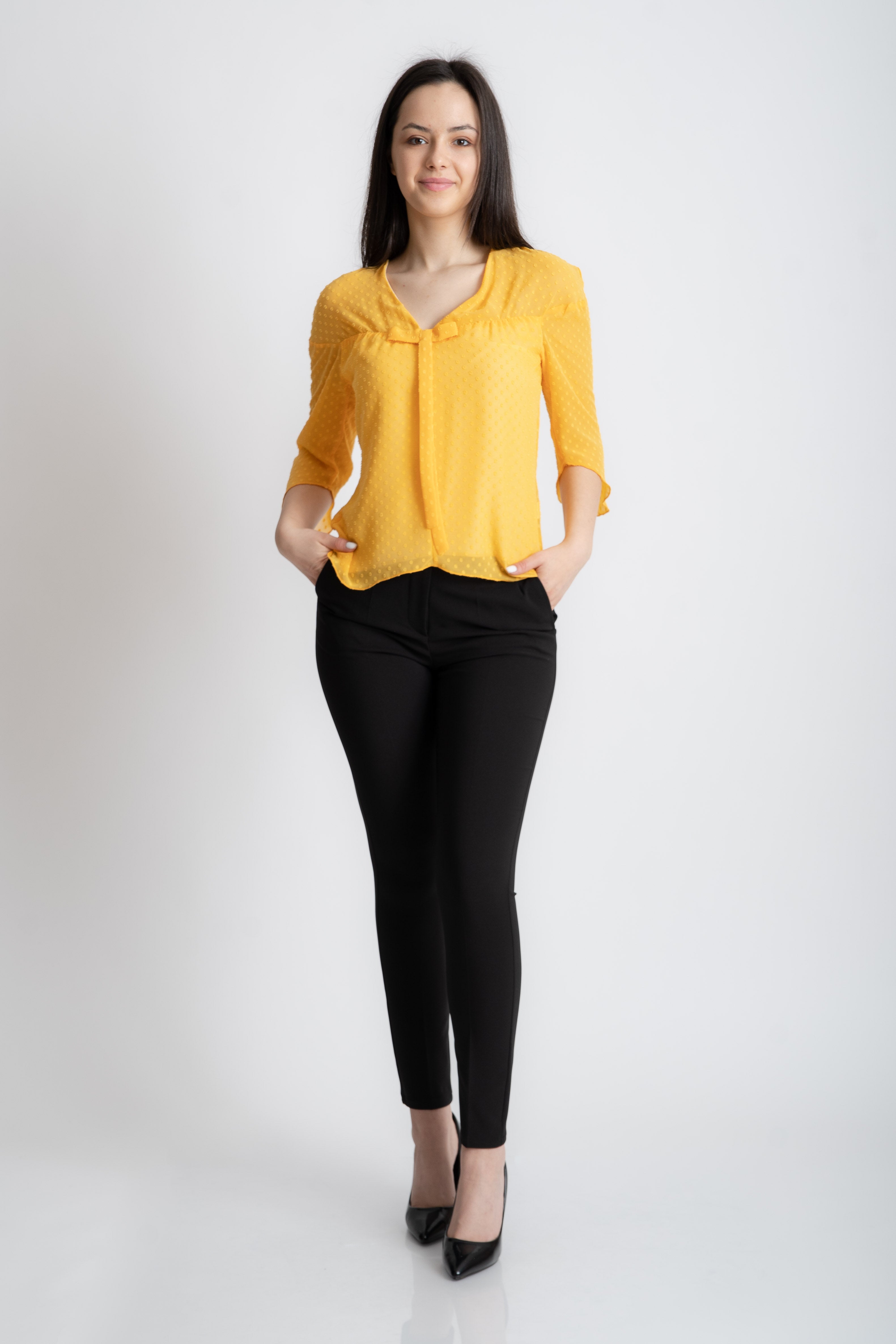 Bluza din viscoza galbena