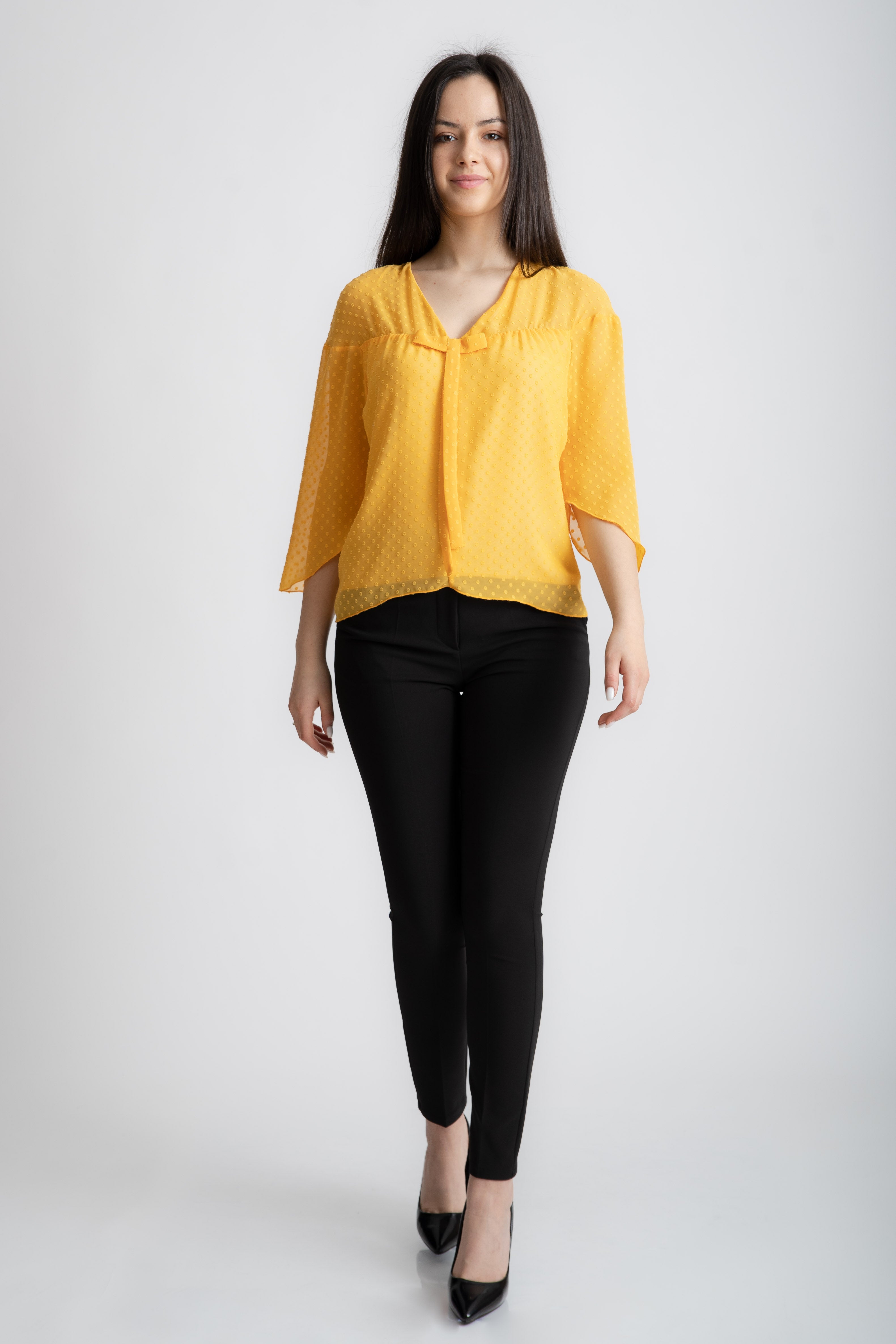 Bluza din viscoza galbena