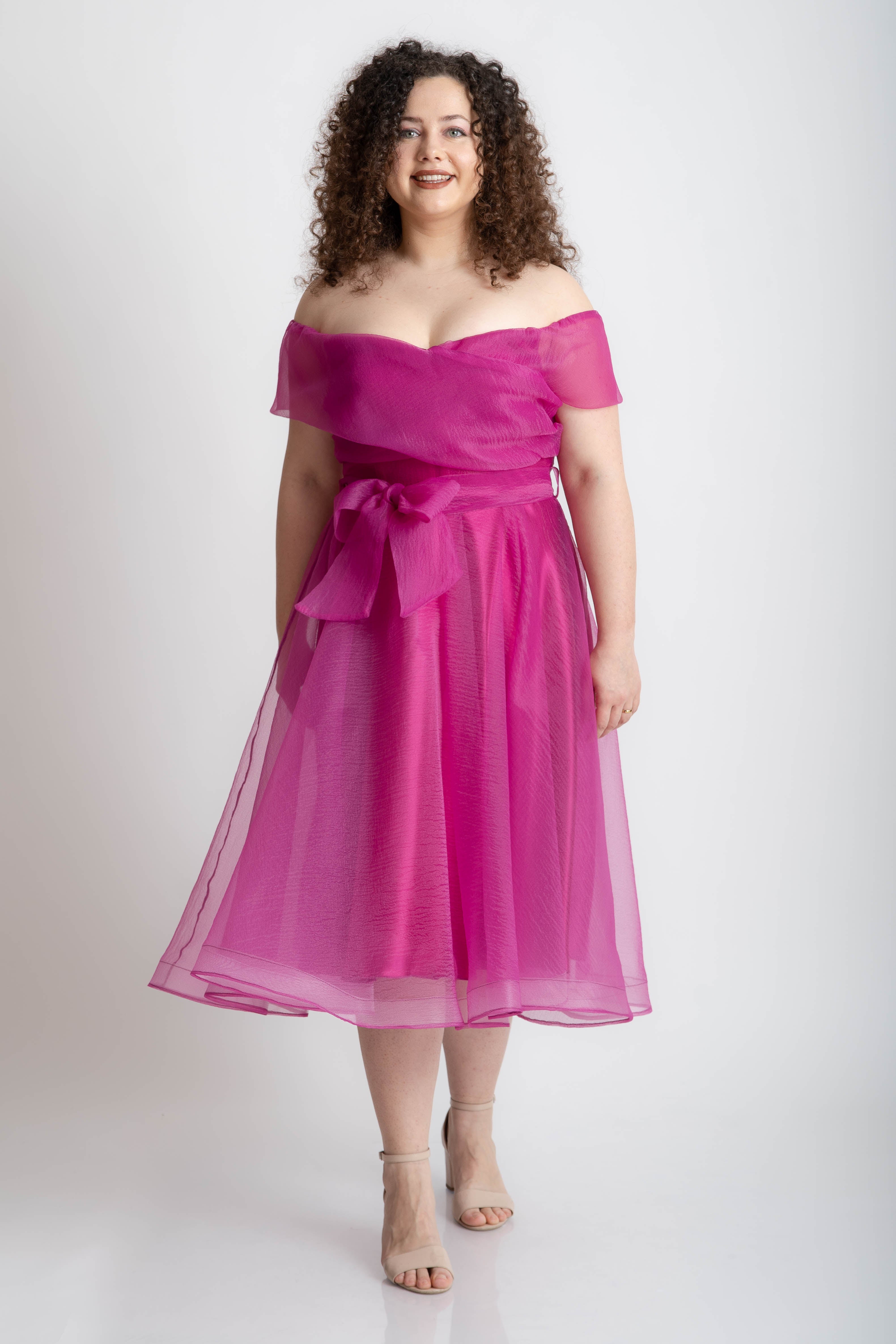 Rochie din organza, roz