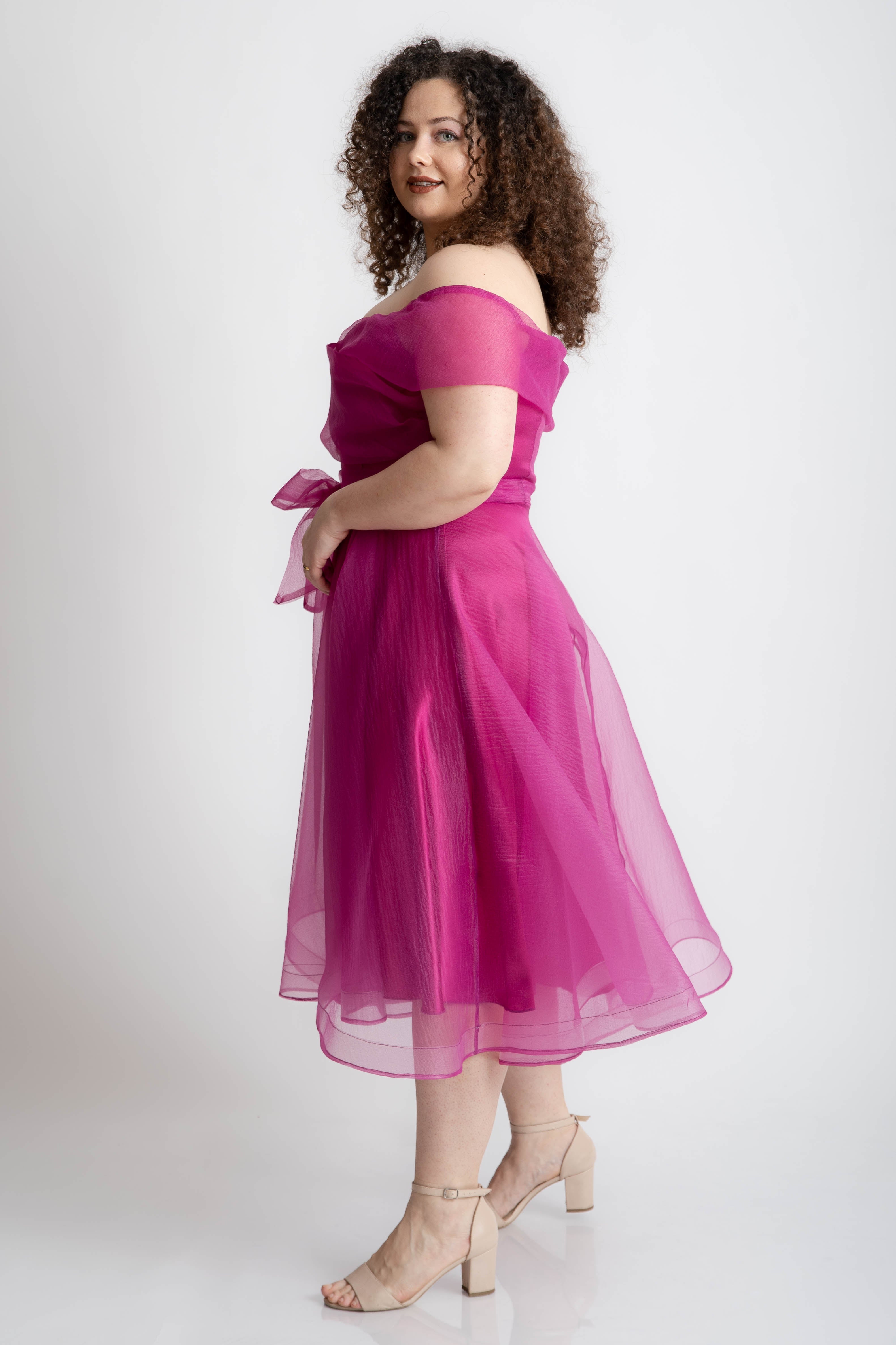 Rochie din organza, roz