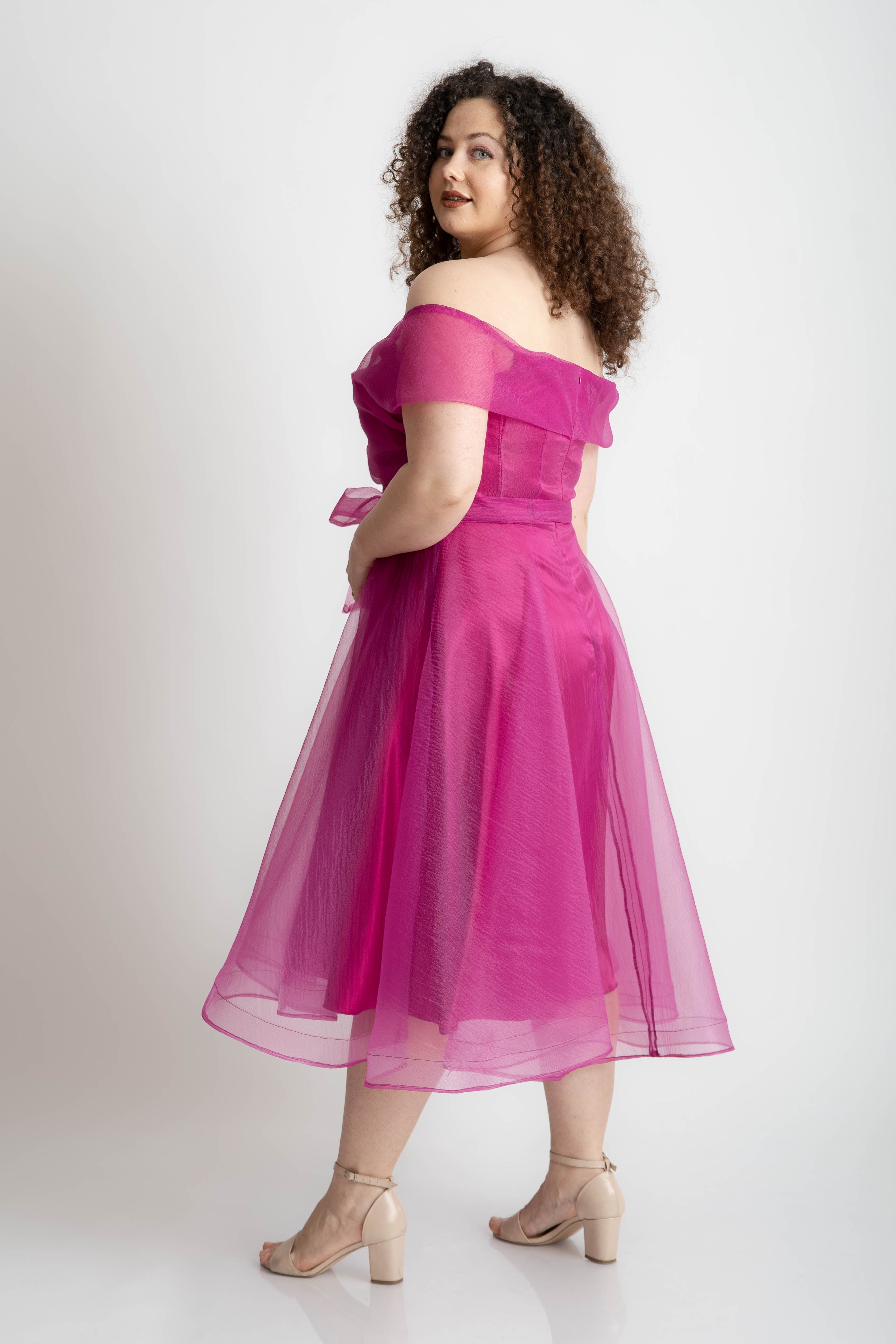 Rochie din organza, roz