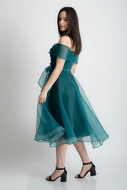 Rochie eleganta de nunta si nasa verde