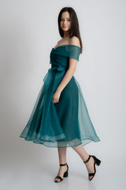 Rochie eleganta de nunta si nasa verde