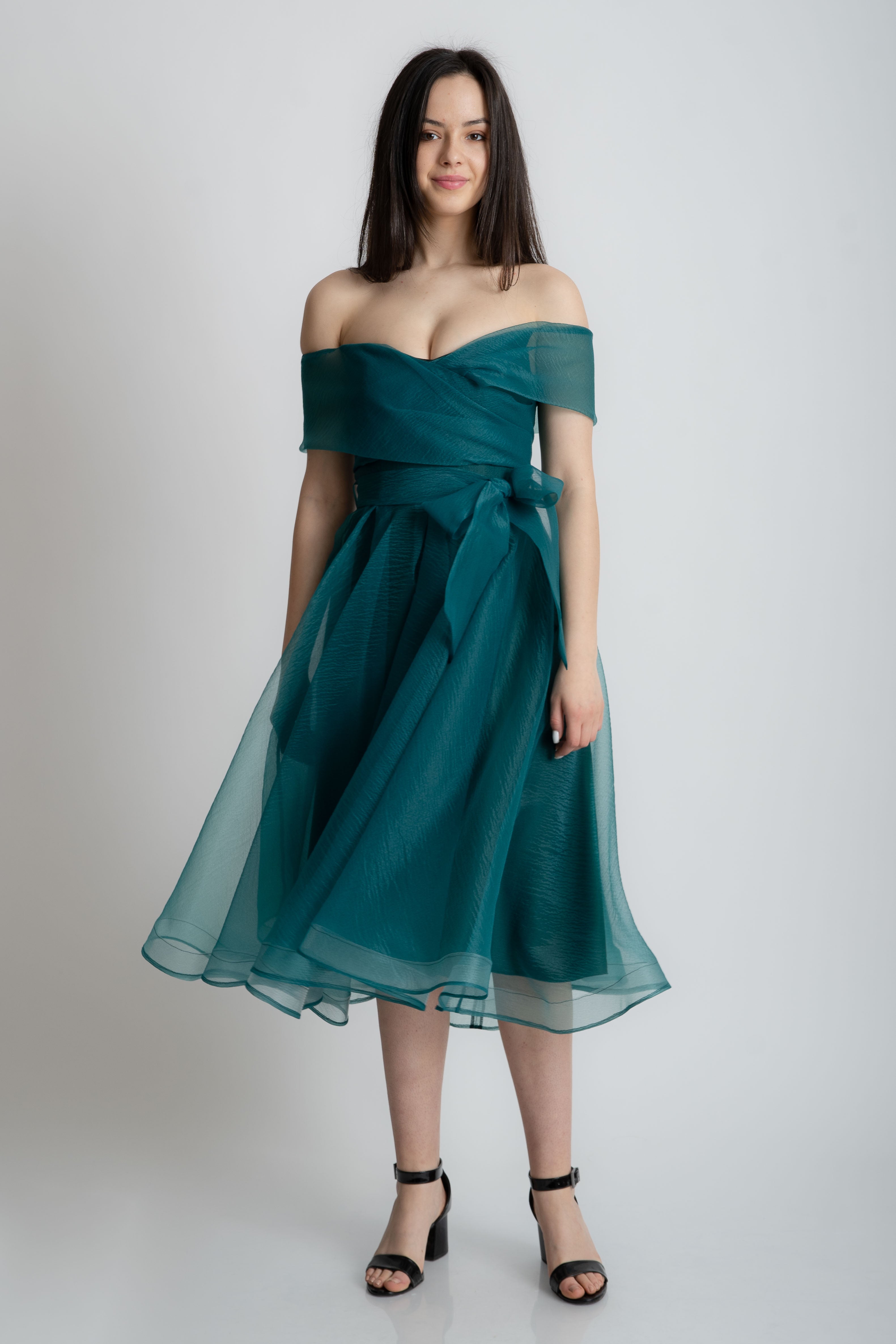 Rochie eleganta de nunta si nasa verde