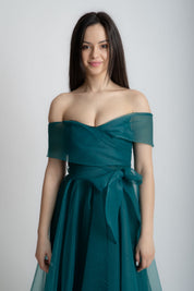 Rochie eleganta de nunta si nasa verde