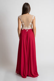 Rochie cusuta manual, roz