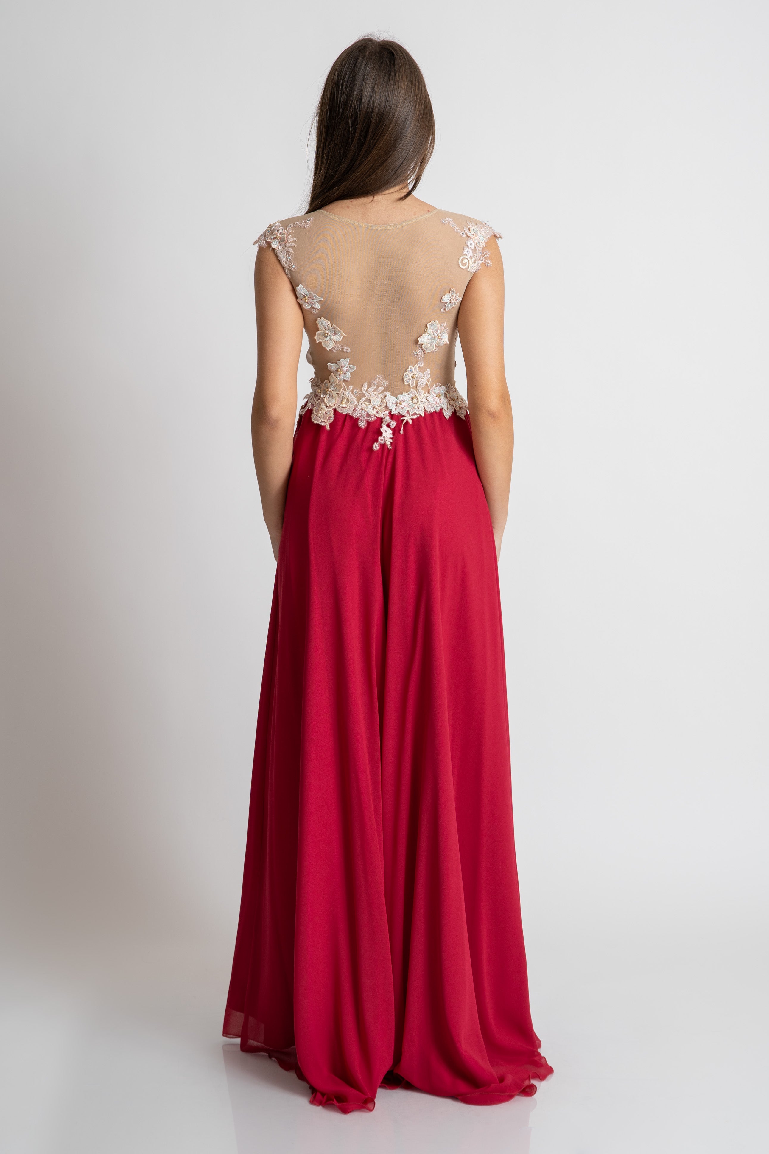 Rochie cusuta manual, roz