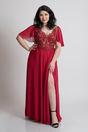Rochie soacra mare rosie marimi mari