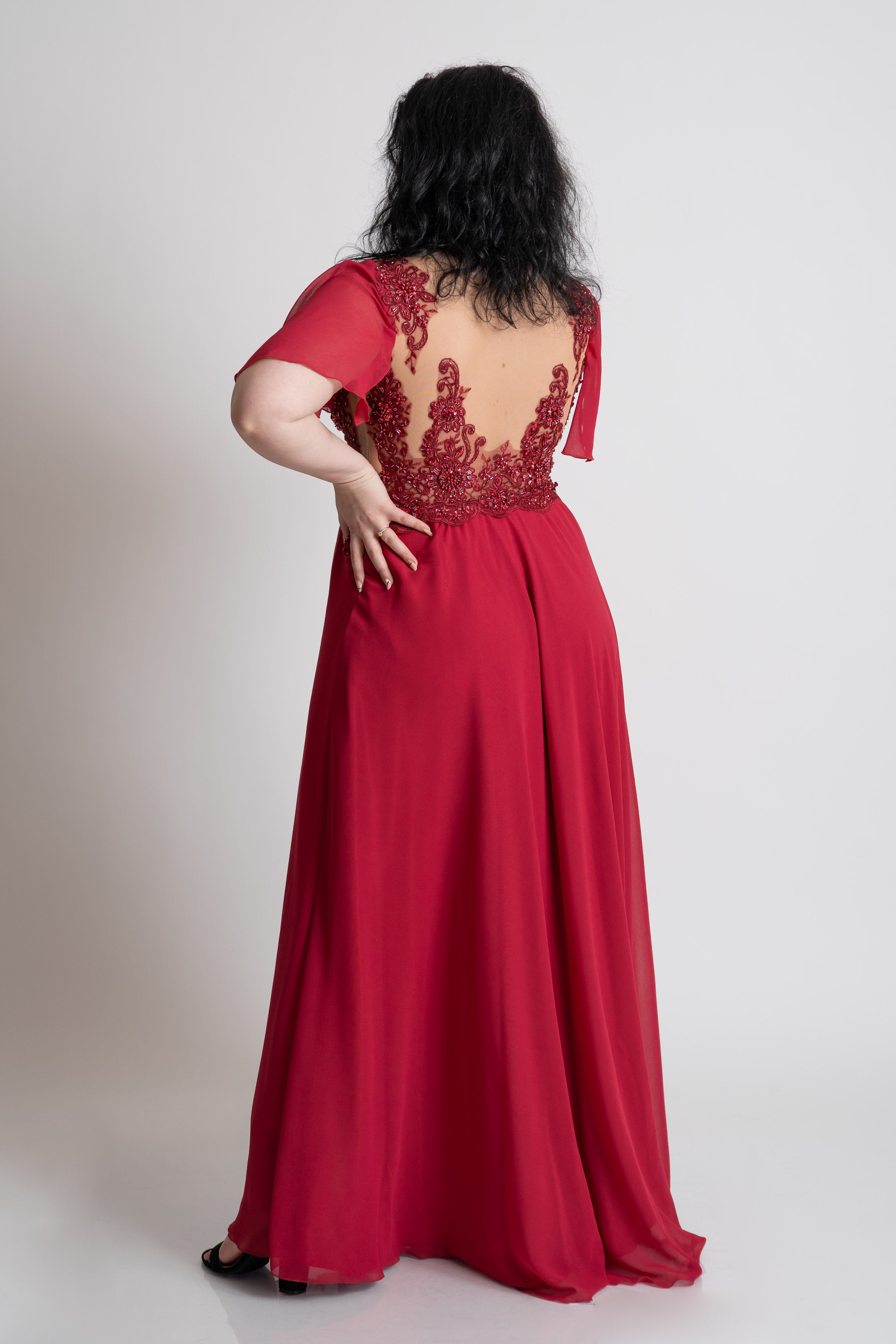 Rochie soacra mare rosie marimi mari
