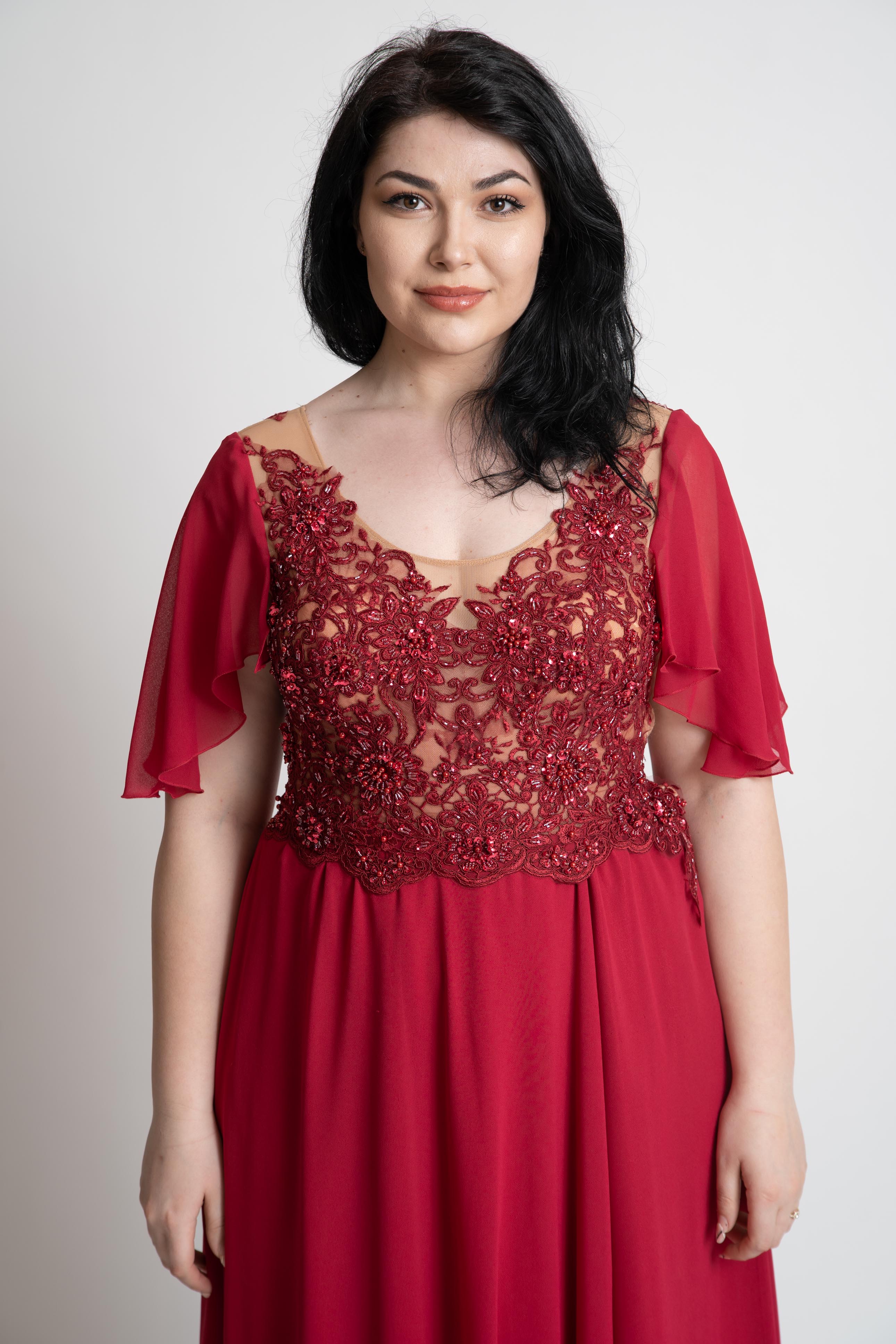Rochie soacra mare rosie marimi mari