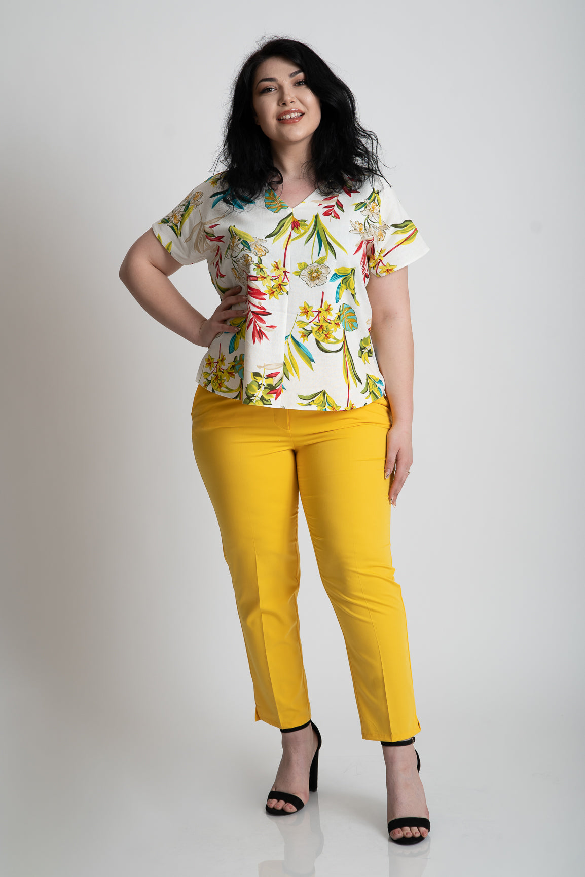 Bluza din in imprimata