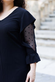 Rochie neagra cu buline