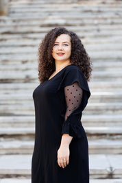Rochie negra cu buline