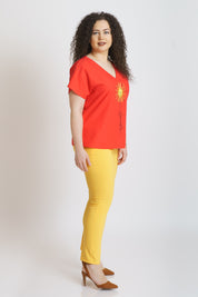 Bluza din in, oranj