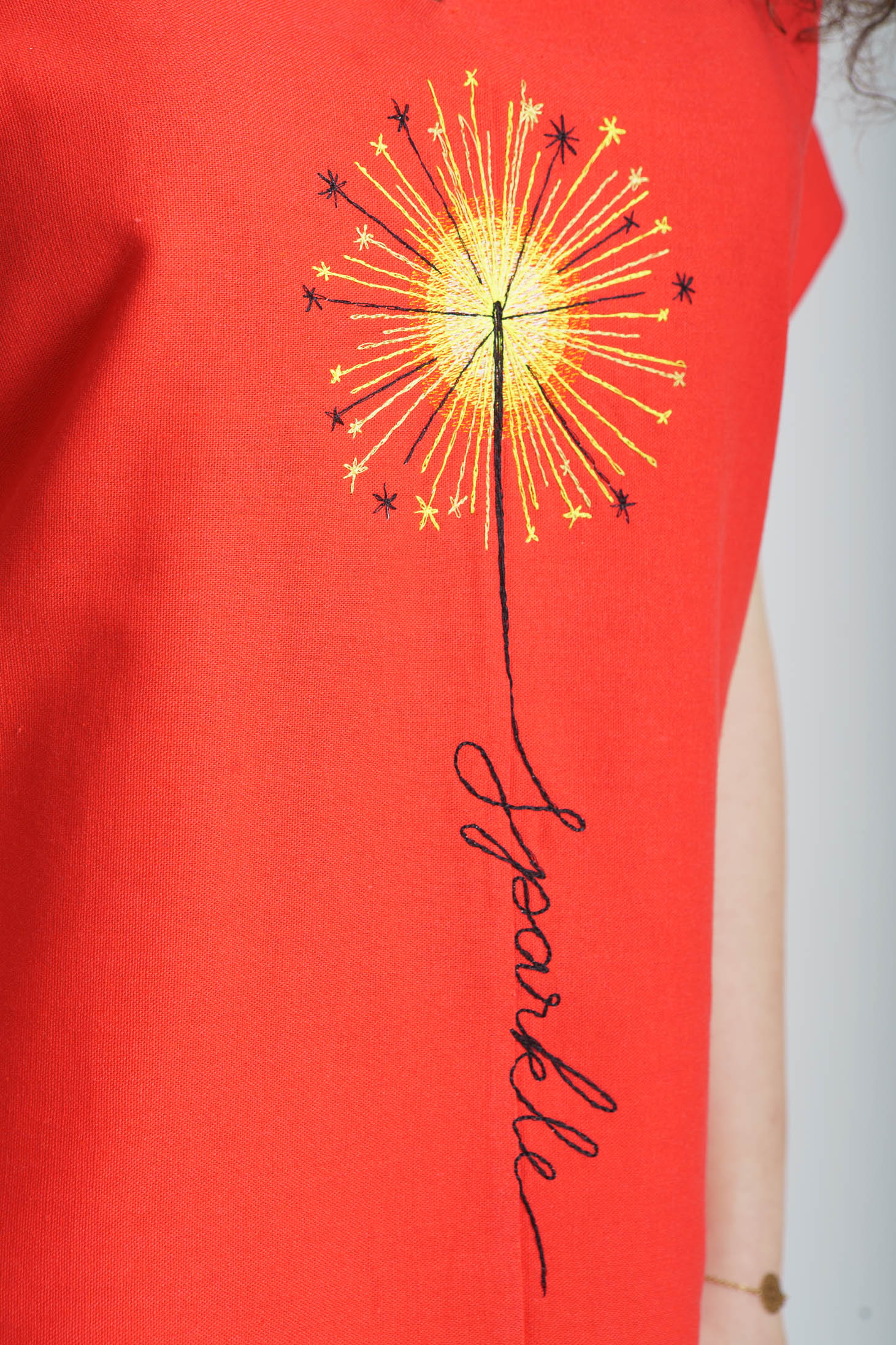 Bluza din in, oranj
