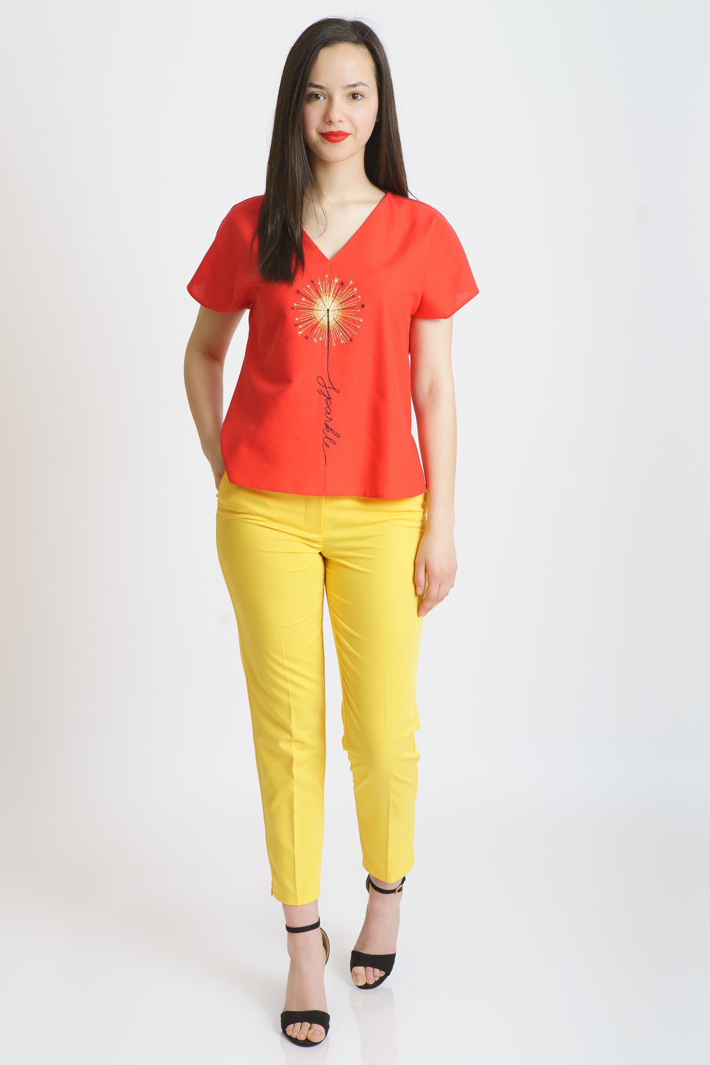 Bluza din in, oranj