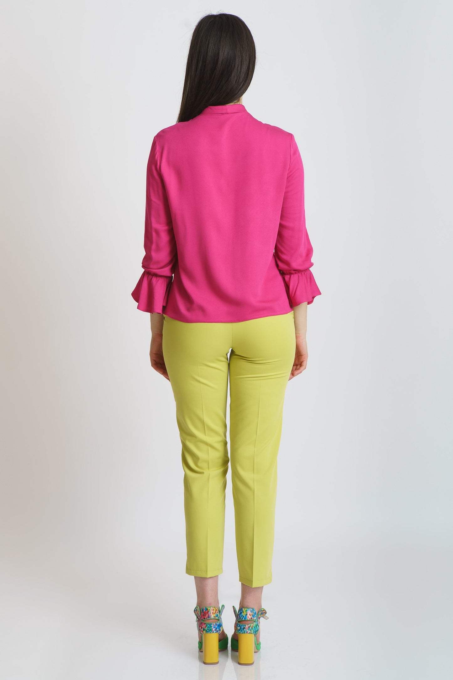 Pantaloni cu slit, vernil #culori_vernil