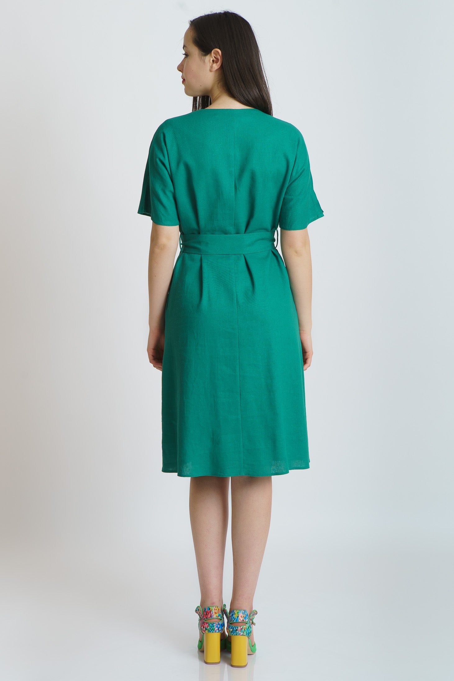 Rochie din in verde
