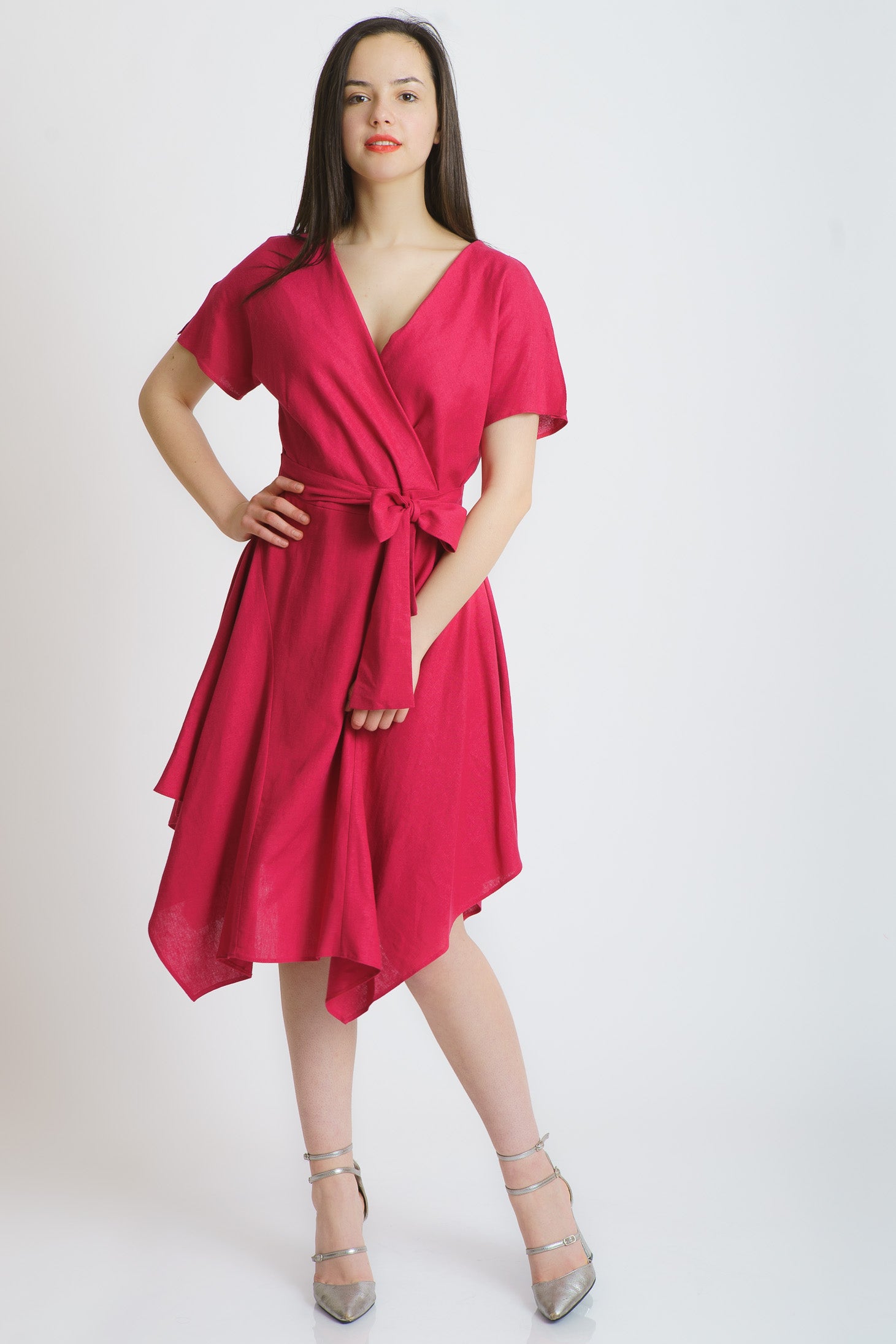 Rochie din in roz