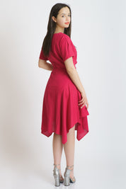 Rochie din in, roz