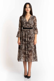 Rochie imprimata voal