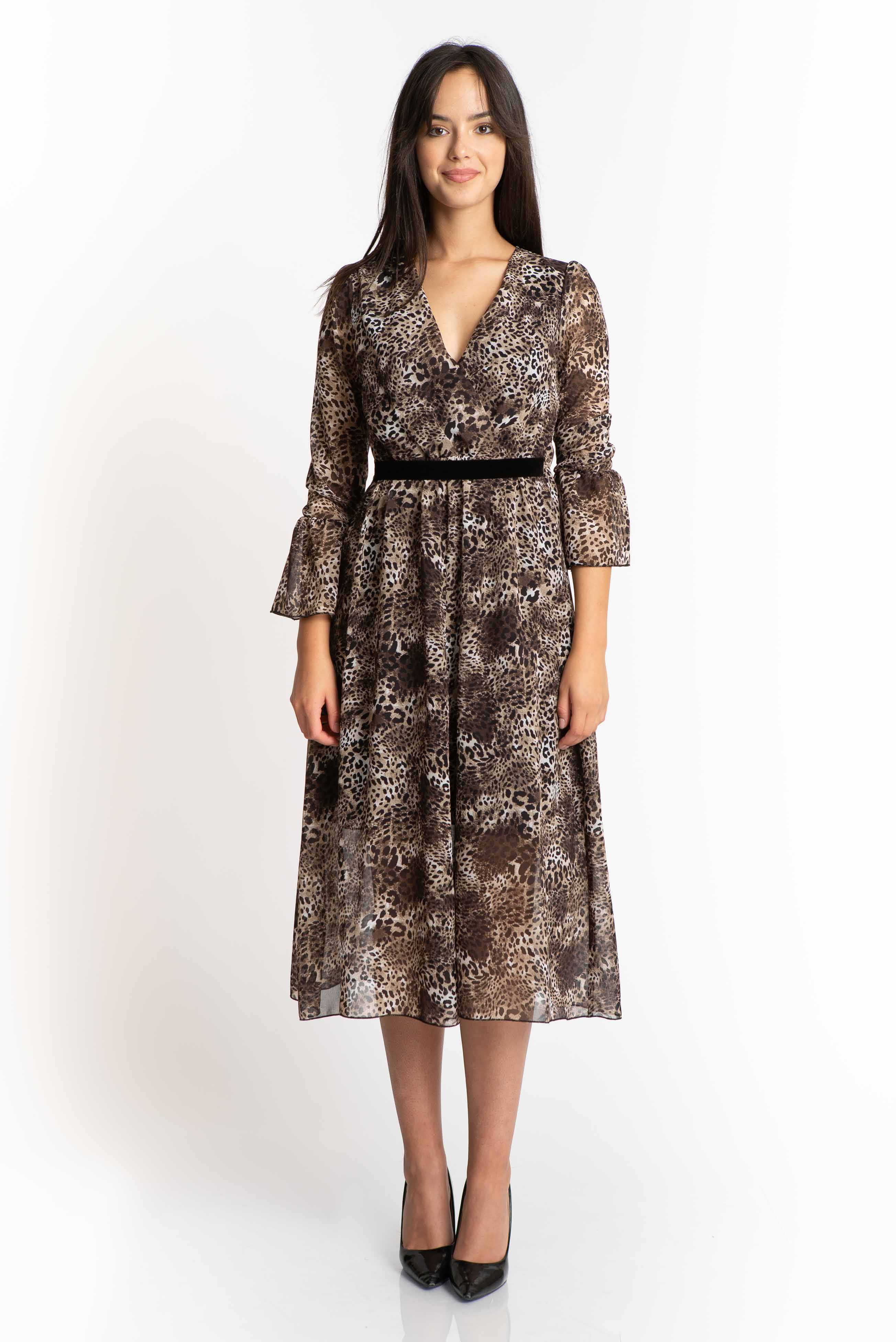 Rochie imprimata voal