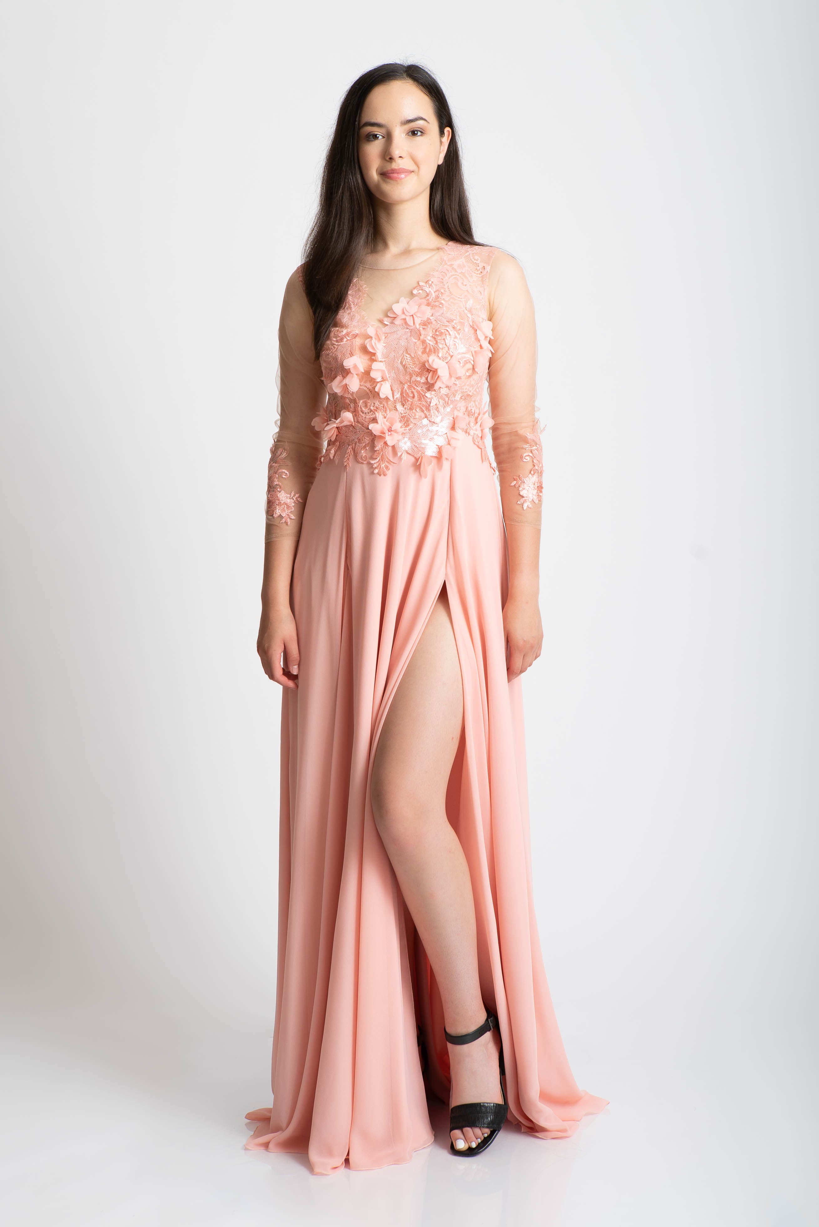 Rochie lunga cusuta manual