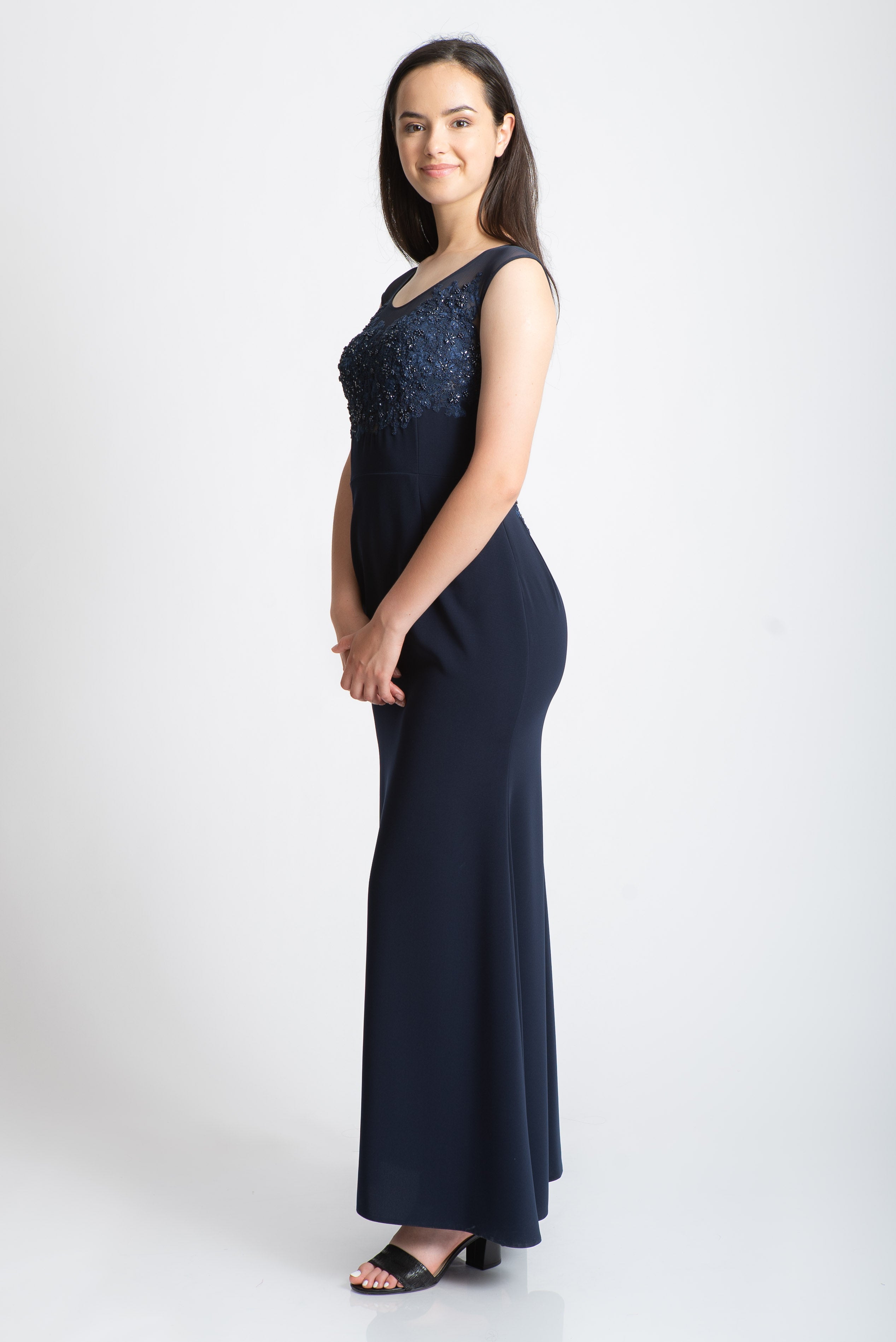 Rochie tip sirena bleumarin