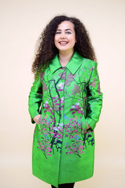 Pardesiu cu imprimeu floral, verde Pardesiu P50010 