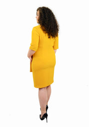 Rochie cu catarama, galbena Rochie R80179 