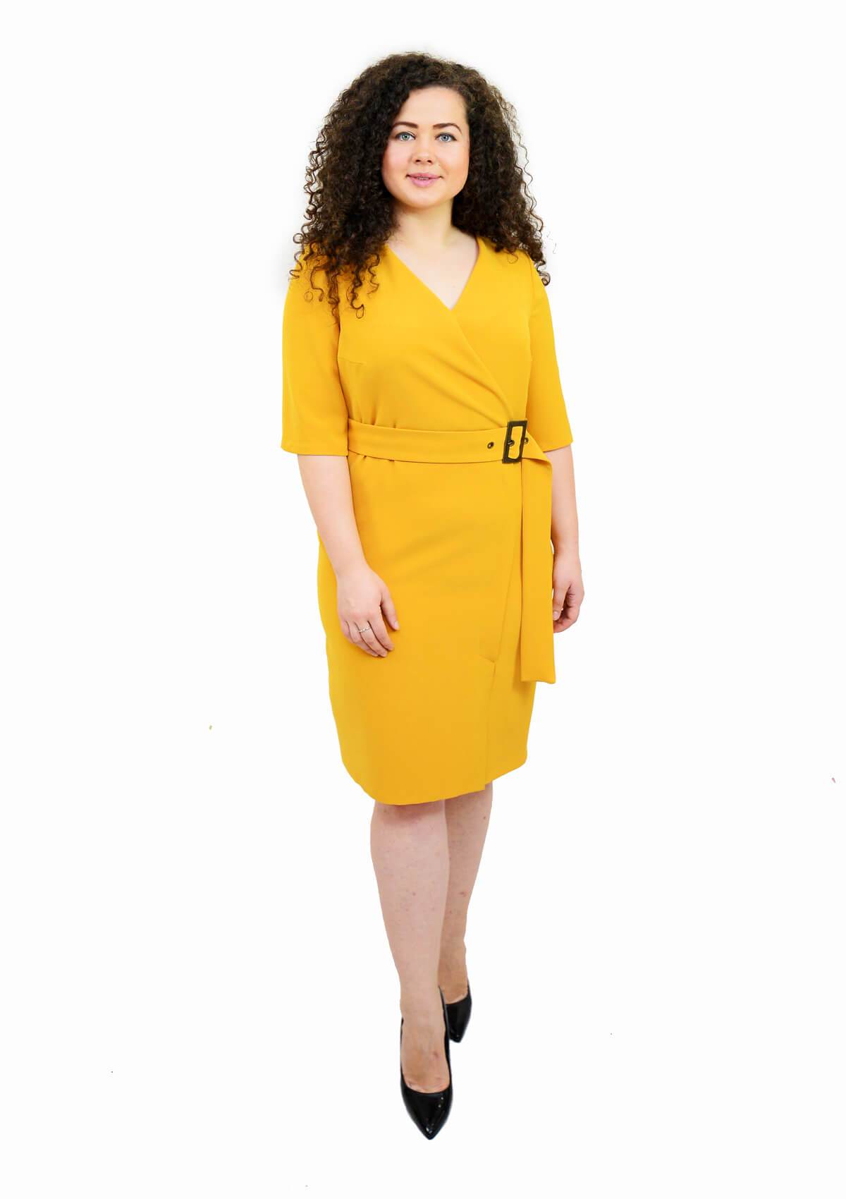 Rochie cu catarama, galbena Rochie R80179 
