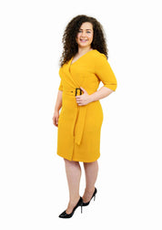 Rochie cu catarama, galbena Rochie R80179 