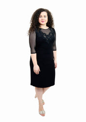 Rochie cusuta manual, negru Rochie R80017 