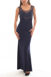Rochie tip sirena bleumarin